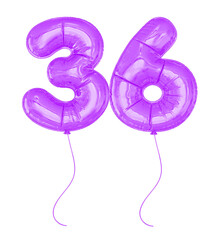 36 Purple Balloon Number 