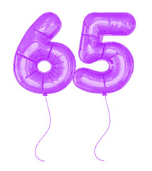 65 Purple Balloons Number 