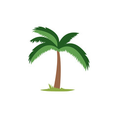 Palm tree illustration in flat design style, vector art