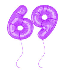 69 Purple Balloons Number 