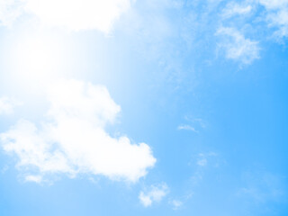 Blue Sky Cloud Background, Clear Sunny Summer Winter Horizon, Light Bright Texture Nature Spring, Beauty White Cloudy Day Air View Skyline Autumn Heaven Fluffy.
