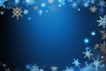 Fototapeta na wymiar Mesmerizing Snowflakes and Stars Dance Across the Night Sky - A Winter Celestial Delight. created with Generative AI