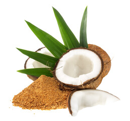 Coconut with Coconut Sugar - Transparent PNG Background