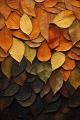 Autumn fall leaves texture background, created using generative ai technology