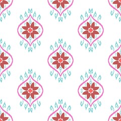 Fototapeta na wymiar ikat, ethnic, ikat pattern, geometric pattern, native patterns, tribal pattern, boho pattern, motif pattern, aztec pattern, textile pattern, fabric pattern, carpet pattern, mandalas pattern, african p