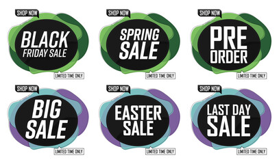Obraz premium Set Sale banners design template, discount tags, vector illustration