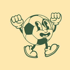 Vintage character design of soccer ball © ydhckll