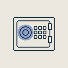 Bank safe outline icon. Finances sign