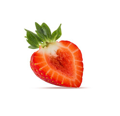 Fresh strawberry isolated on white background with clipping path