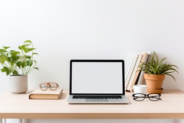 Laptop on white background