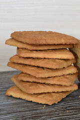 shortbread cookies lie on top of each other on the table