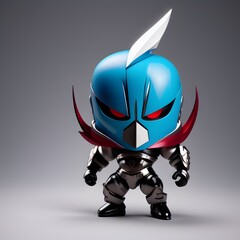 3d cute hero villain chibi figure created by generative ai