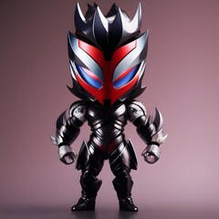 3d cute hero villain chibi figure created by generative ai