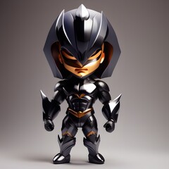 3d cute hero villain chibi figure created by generative ai
