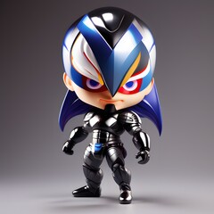 3d cute hero villain chibi figure created by generative ai