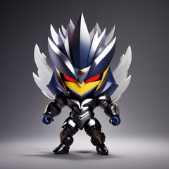 3d cute hero villain chibi figure created by generative ai