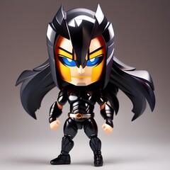 3d cute hero villain chibi figure created by generative ai