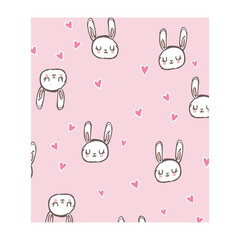cute bunny print all over vector art