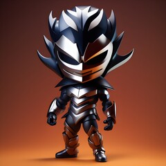3d cute hero villain chibi figure created by generative ai