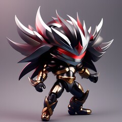 3d cute hero villain chibi figure created by generative ai