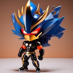 3d cute hero villain chibi figure created by generative ai