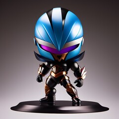3d cute hero villain chibi figure created by generative ai