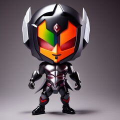 3d cute hero villain chibi figure created by generative ai