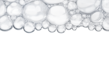 Bubbles isolated on transparent background, copy space.