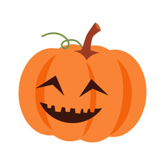 Halloween pumpkin with facial expression . Vector .