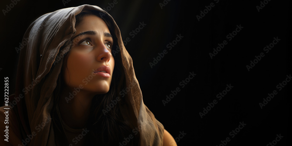 Poster Portrait of a beautiful young biblical woman