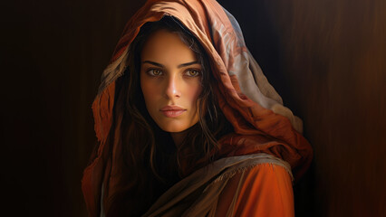 Portrait of a beautiful young biblical woman