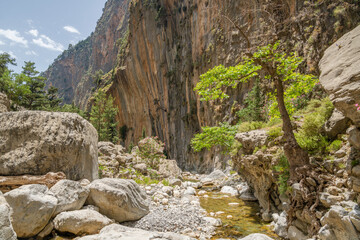 View of The Samaria Gorge, Crete, Greece