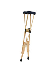 Crutches made of wood and leather isolated  PNG transparent