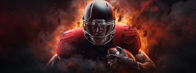 american football concept banner on dark background
