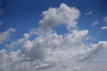 Stratus cumulus alto nimbo clouds in the blue sky is weather messengers