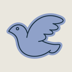 Wedding dove isolated vector icon