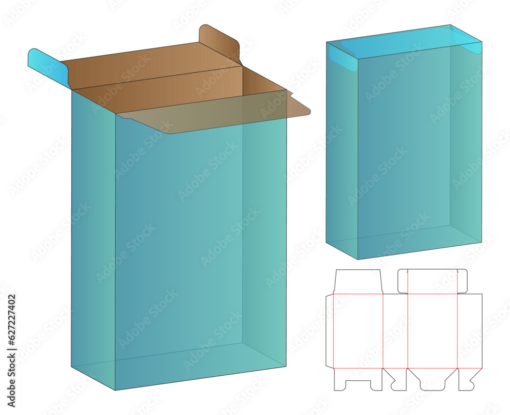 Canvas Prints box packaging die cut template design. 3d mock-up