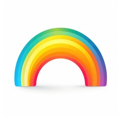 A bright, colorful rainbow arching symbol, cartoon, simple 