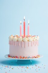 Birthday cake, food photography in pastel colors