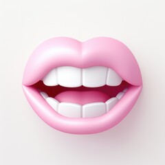 cute and happy person's mouth, 3D render