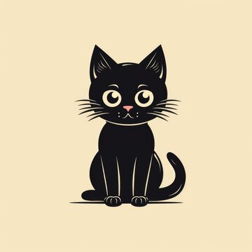 recommend clip art: cute cat symbol, cartoon, simple