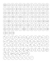 50 Unique Rounded Arrow Indicator Pointers In Monotone