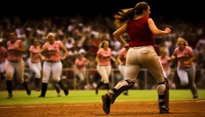 Spectacular moments of the softball game