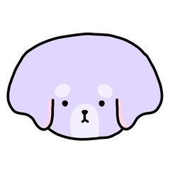 Cute Purple Dog Cartoon illustration Cute Dog Dog Sticker Cute Element Cute Sticker