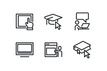 Simple Set of Online Education Related Vector Line Icons.