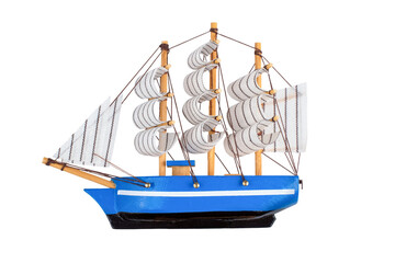 Ship model isolated on white background.