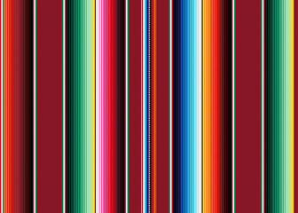 Blanket stripes seamless vector pattern. Background for Cinco de Mayo party decor or ethnic mexican fabric pattern with colorful stripes. Serape design.