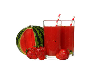 PNG, Watermelon smoothie isolated on white background