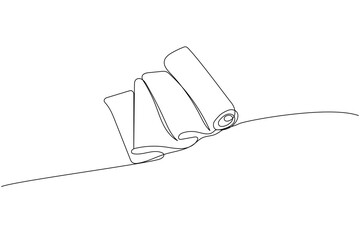 Cotton Gauze Bandage Roll, bandaging, sprain, medical supplies, equipment one line art. Continuous line drawing of medication, healthcare, clinical, disposable, tool, healthy, traumatology, trauma