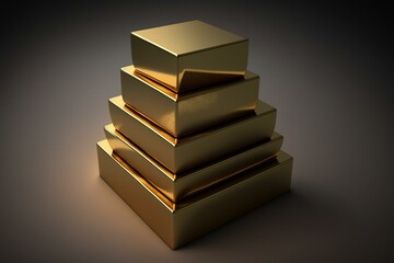 Stack of gold bars for business and finance. Generative AI